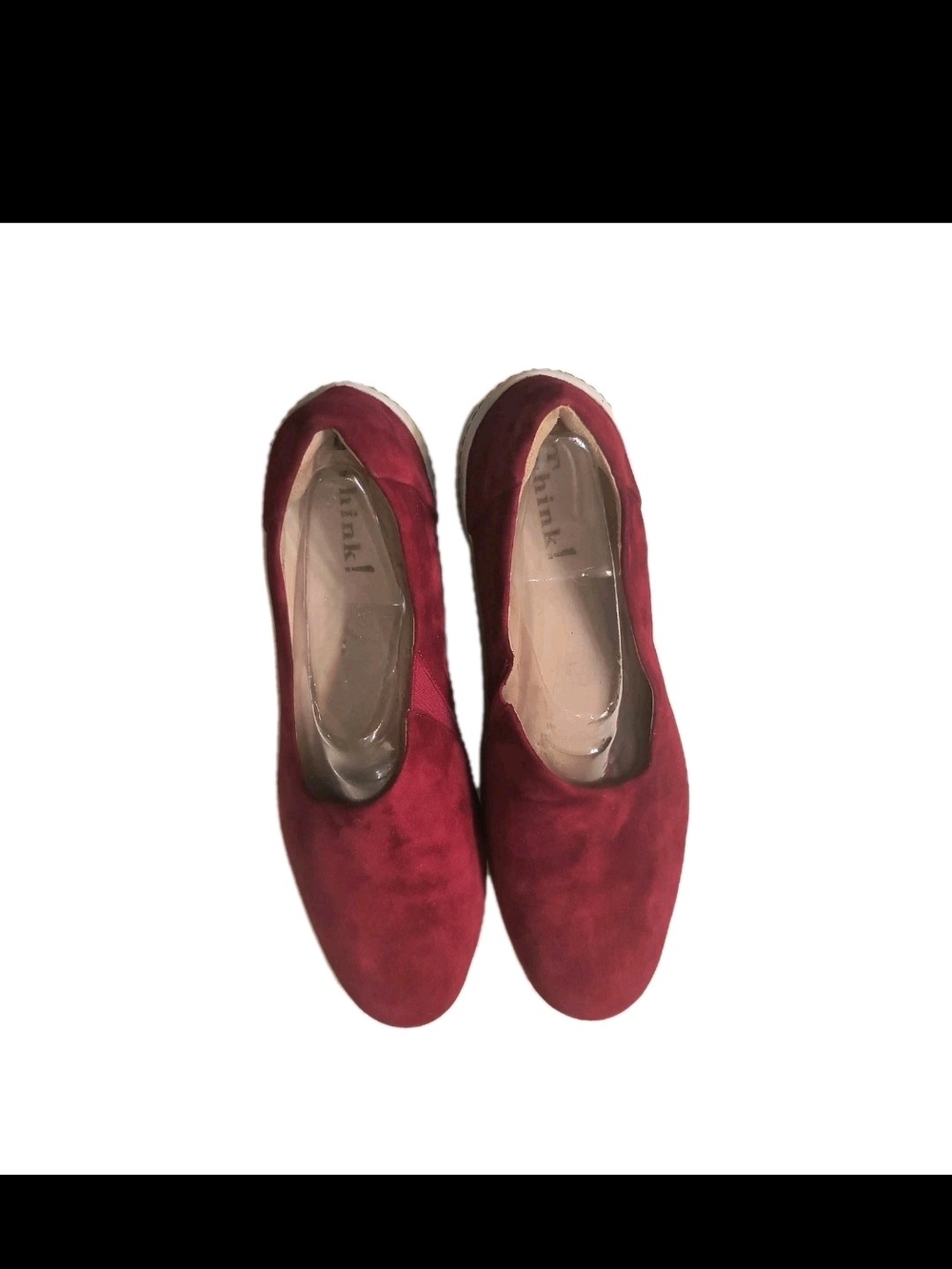 Think! Cugal 86214 Red Suede Slip On Flats Comfort Shoes Euro 39 US 8.5 NWOT